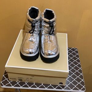 MICHAEL Michael Kors Silver Heeled Boots